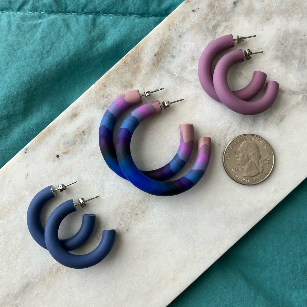 Polymer Clay Hoops - Set #5 - Picture 2 of 6